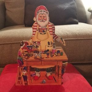 Vintage Wood Santa Workshop Musical Decor!